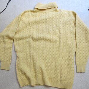 Yellow turtleneck cable-knit sweater  L/XL